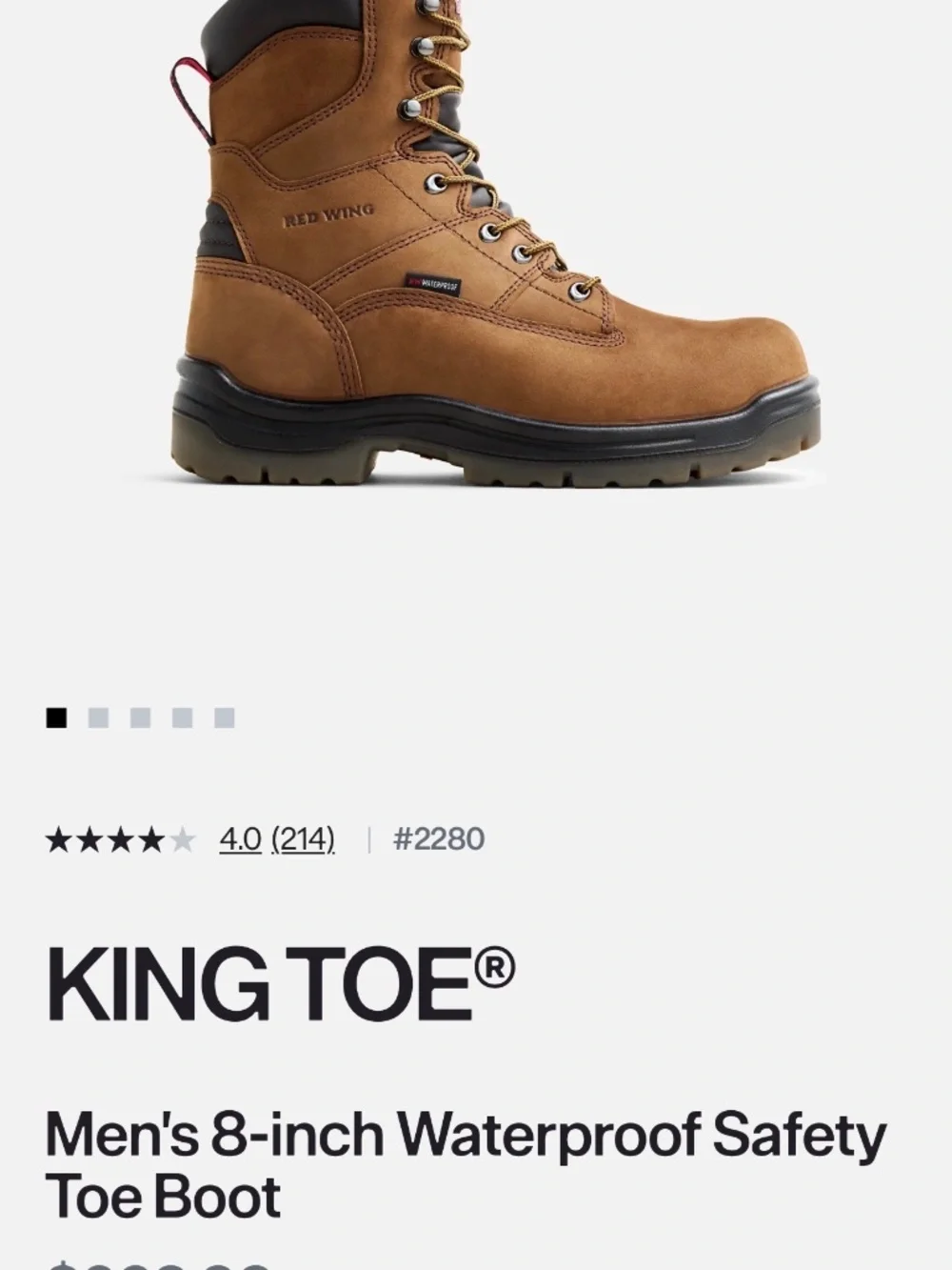Red wing waterproof king toe boots